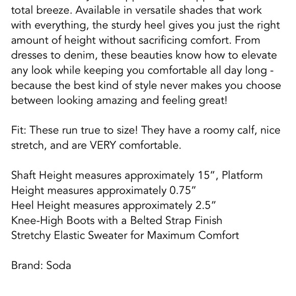 NWT Soda Beige Tall Wide Calf Boots w/Side Zipper size 8 - Picture 6 of 6